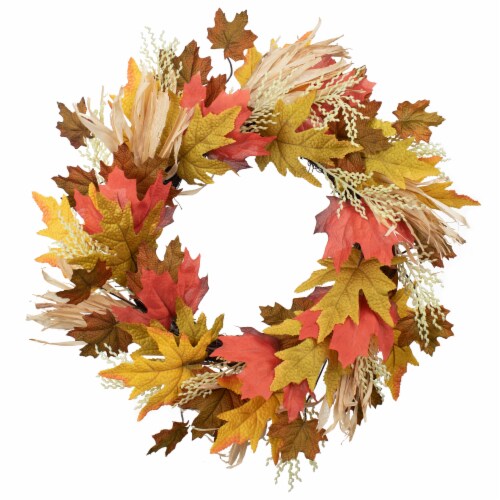 Holiday Home 22" Fall Harvest Wreath Fall Decor Perspective: front