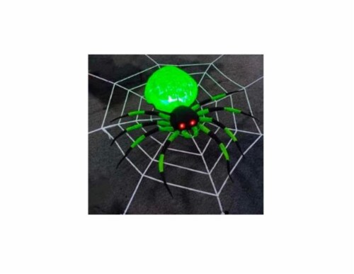 Holiday Home Inflatable Spider with Web - Green Perspective: front