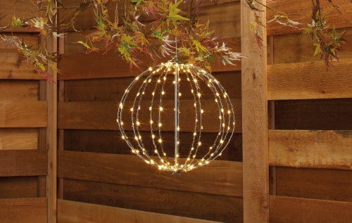 HD Designs Outdoors Solar Hanging LED Globe Perspective: front