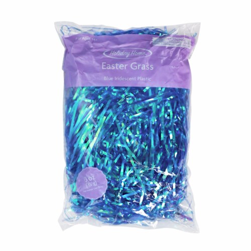 Holiday Home® Iridescent Plastic Easter Grass - Blue Perspective: front