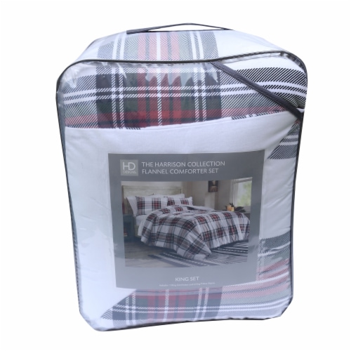 HD Designs Harrison Collection Comforter Set - Red Plaid Perspective: front