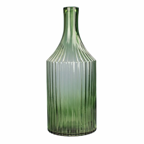 HD Designs Ribbed Glass Vase - Green Perspective: front