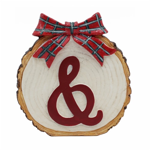 Holiday Home Tree Stump Monogram & Christmas Holiday Décor Perspective: front
