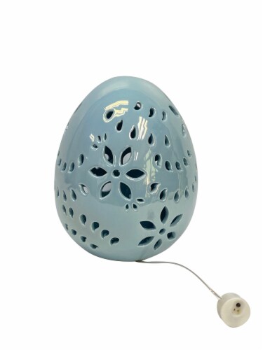 Holiday Home Easter Light Up Iridescent Blue Egg Perspective: front
