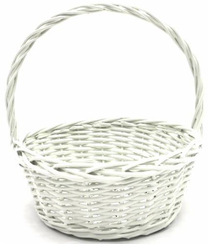 Holiday Home Easter Painted Split Willow Basket - White Perspective: front