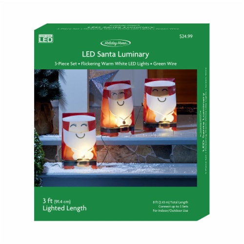 Holiday Home® LED Santa Luminary Lights Perspective: front