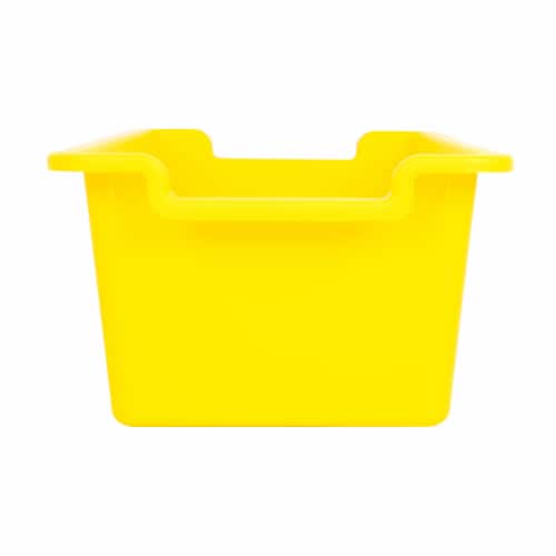 Plastic Storage Bin Yellow Perspective: front