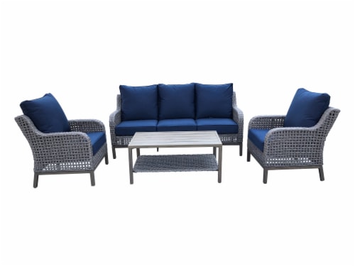 HD Designs Outdoors Giana Wicker Sofa Set Perspective: front