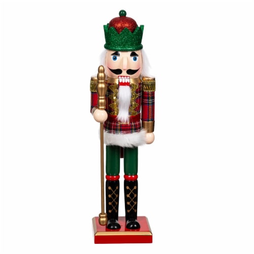 Holiday Home Nutcracker King - Glitter Green Perspective: front