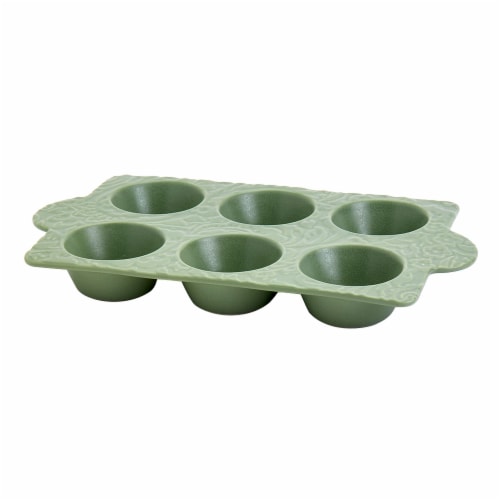 Sewing Down South 6 Cavity Stoneware Muffin Pan Perspective: front
