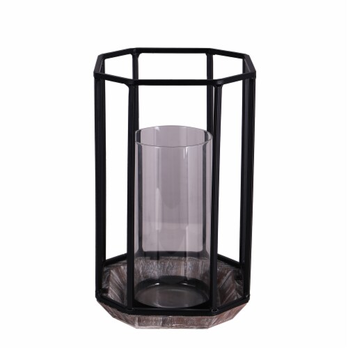 HD Designs Outdoors Metal/Wood Candle Holder Perspective: front