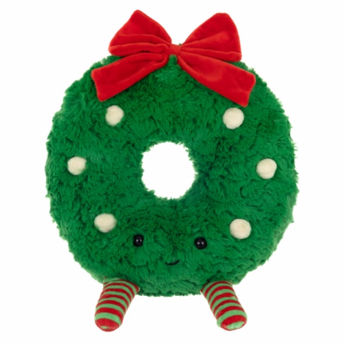 Holiday Home Christmas Wreath Character Plush Perspective: front