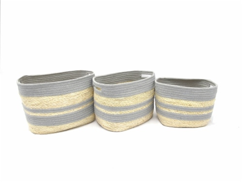 HD Designs Large Oval Fabric Rope Maize Basket Perspective: front