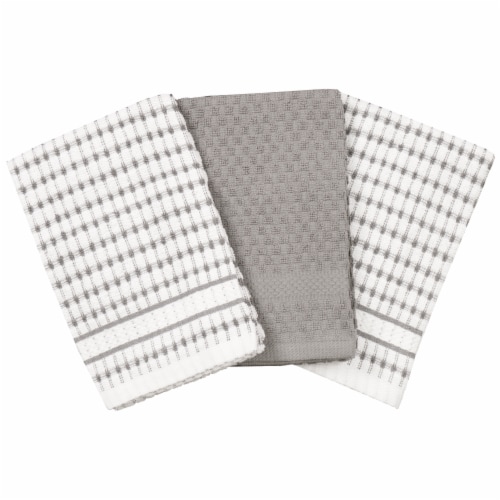 Everyday Living® Popcorn Kitchen Towel - Charcoal Perspective: front