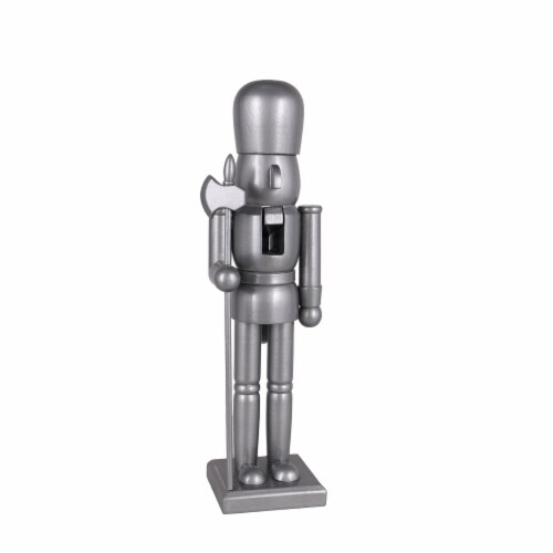 Holiday Home 14" Nutcracker Christmas Décor - Silver Perspective: front