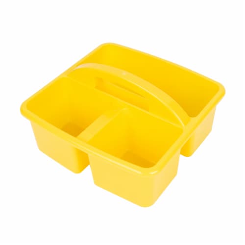 OfficeWorks Three Compartment Caddy - Yellow Perspective: front