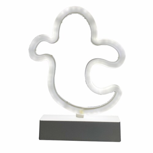 Holiday Home LED Neon Ghost Table Sign Perspective: front