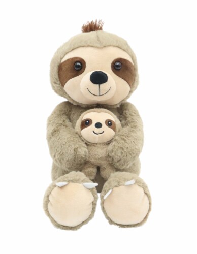Holiday Home Plush Parent Sloth with Baby Sloth Perspective: front
