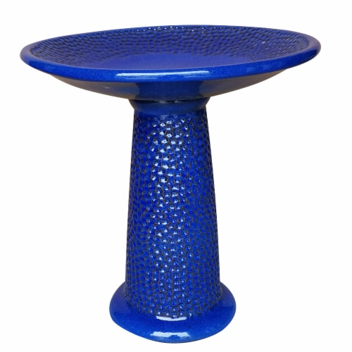HD Designs Outdoors Theo Birdbath - Blue Perspective: front