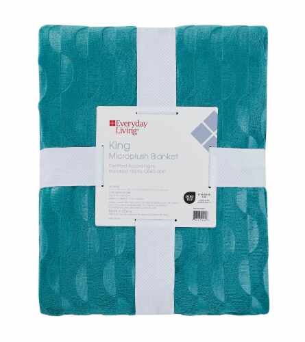 Everyday Living King Microplush Blanket - Teal Perspective: front