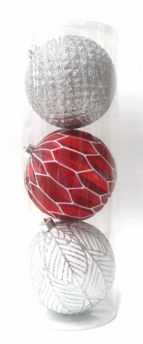 Holiday Home Christmas Outdoor Shatterproof Ornament - Red/White/Silver Perspective: front
