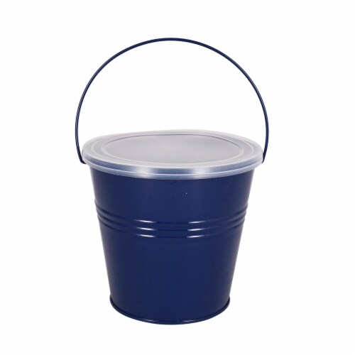 HD Outdoors Metal Bucket Citronella Candle - Blue Perspective: front
