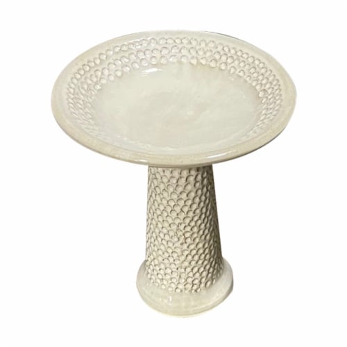 HD Outdoors Theo Mini Birdbath - Cream Perspective: front