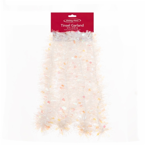 Holiday Home® Tinsel Garland - Iridescent White Perspective: front