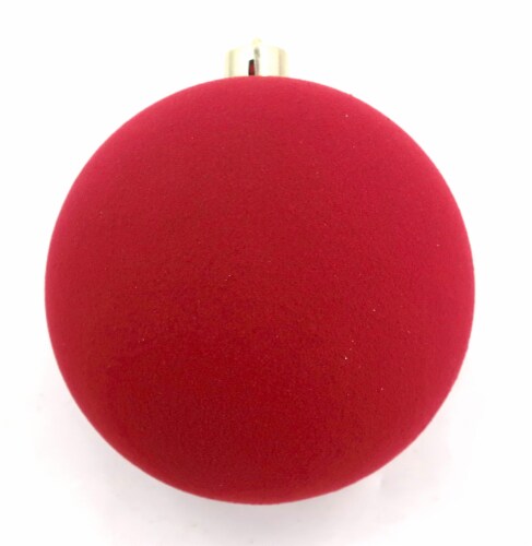 Holiday Home Ornament 150MM Flocked Red Perspective: front