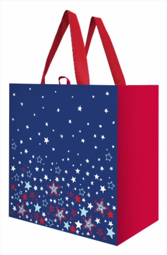 Earthwise Patriotic Stars Reusable Tote Bag Perspective: front