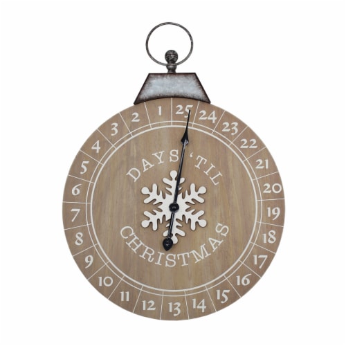 Holiday Home 19in Round Wall Sign Countdown Clock Perspective: front
