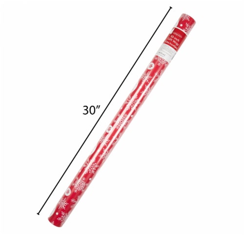 Holiday Home® 30 In x 72 Ft Polka Snowflake Gift Wrap Roll Perspective: front