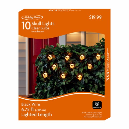 Holiday Home® Incandescent Skull String Light Set Perspective: front