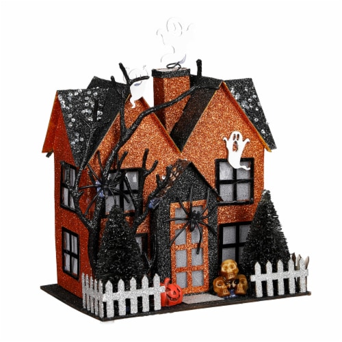 Holiday Home Halloween Spooky Tree Paper House - Orange Perspective: front