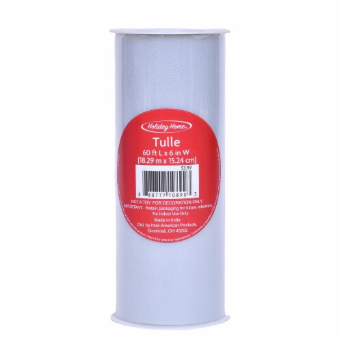 Holiday Home® 6 In x 60 Ft Matte Tulle Silver Perspective: front