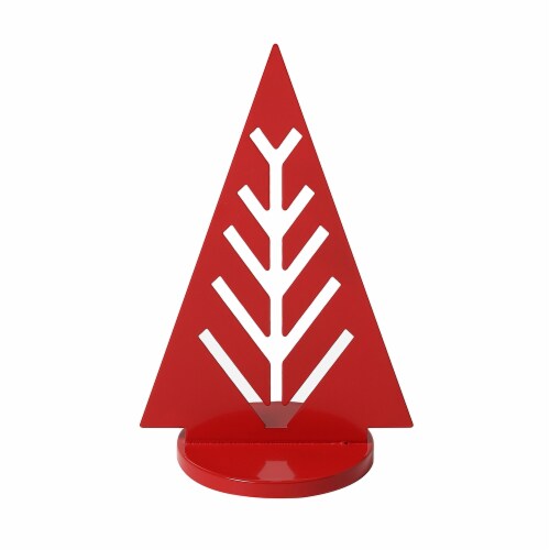 HD Designs Red Metal Christmas Tree Decor Perspective: front