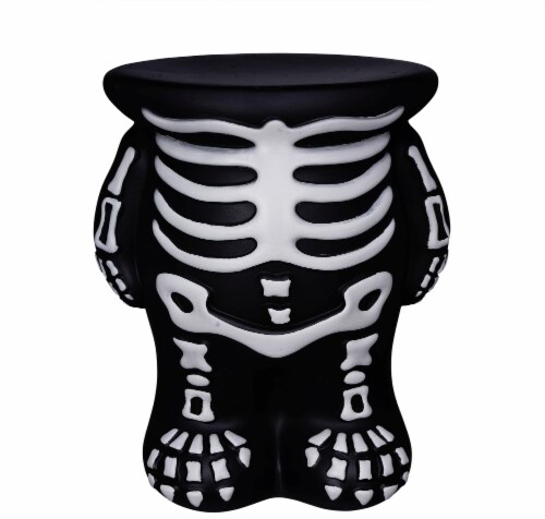 Holiday Home 10" Blow Mold Pumpkin Stand Skeleton Halloween Décor Perspective: front