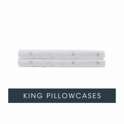 HD Designs 300 Thread Count Pillow Cases King - 2 Pack Leaves Perspective: front
