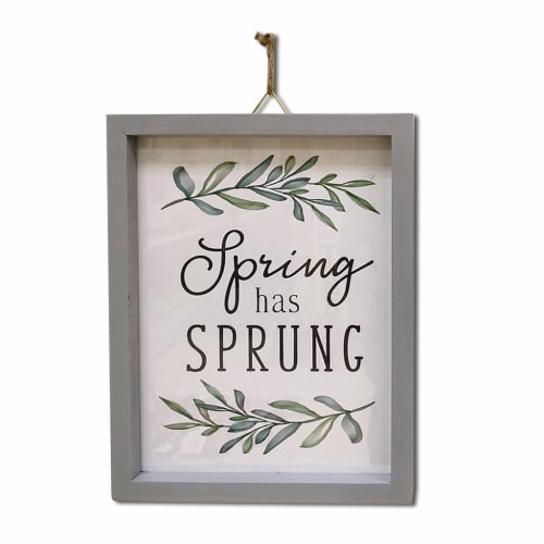 Holiday Home Easter Spring Has Sprung Wooden Sign Perspective: front