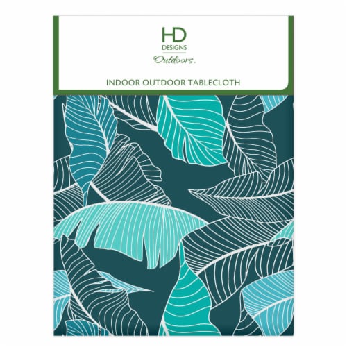 HD Designs Outdoors™ Leaf Silhouette 70 Inch Round Indoor Outdoor Tablecloth Perspective: front