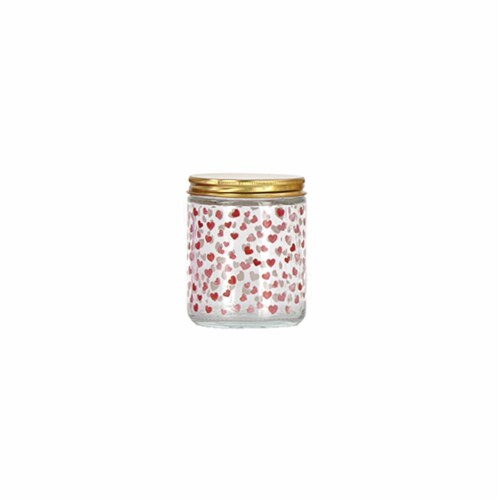 Silkcraft Valentine's Day Hearts Mason Candle Perspective: front