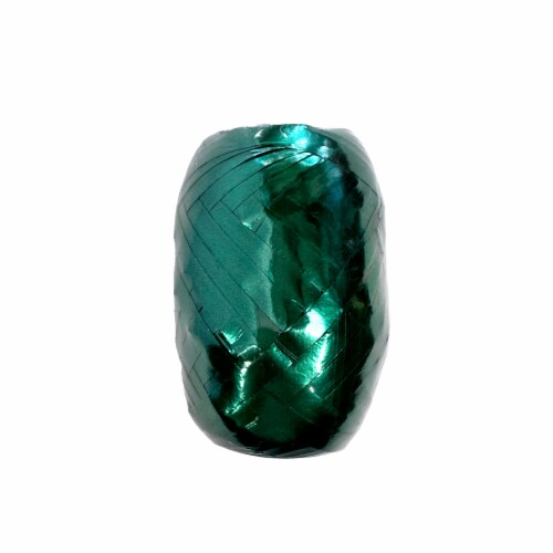 Holiday Home Hunter Green Matte Metallic Keg Curl Christmas Christmas Ribbon Perspective: front