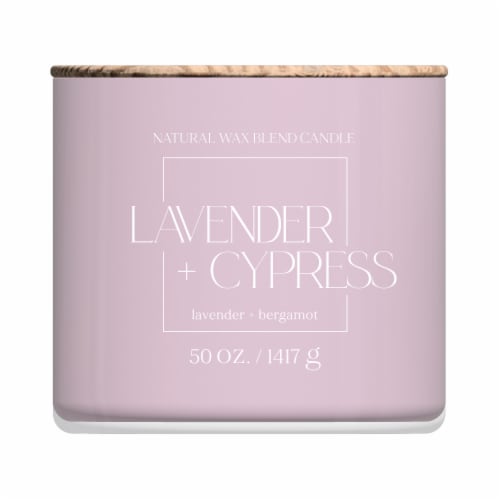 HD Designs Oversized Jar Candle - Lavender + Cypress Perspective: front
