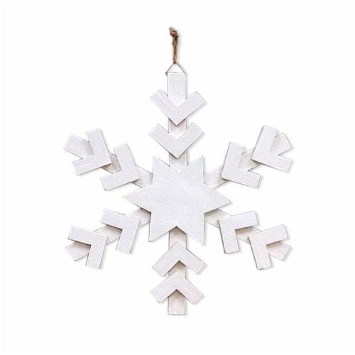 Holiday Home Snowflake Wall Decor - White Perspective: front