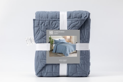 HD Designs® Floral Embroidered King Quilt Perspective: front