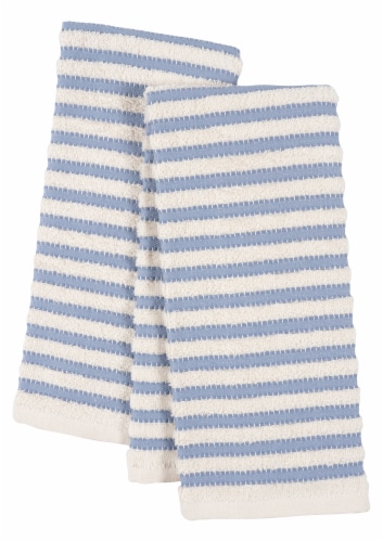 Dash of That® Dobby Striped Terry Cloth Kitchen Towels - Blue Perspective: front