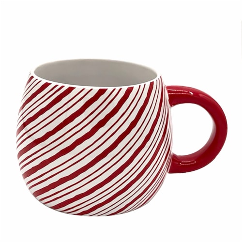 Holiday Home Ceramic Red Stripe Mug Perspective: front