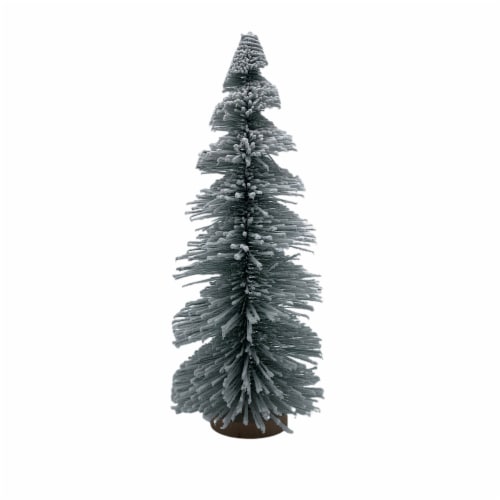 Holiday Home Spiral Flocked Bottle Brush Tree - Green Perspective: front