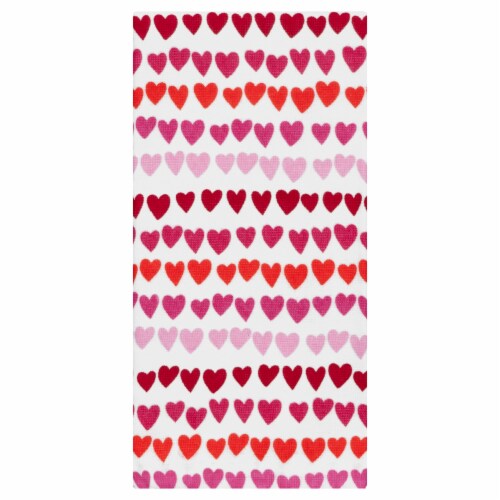 Holiday Home Valentine's Day Hearts Dual Kitchen Towel Perspective: front