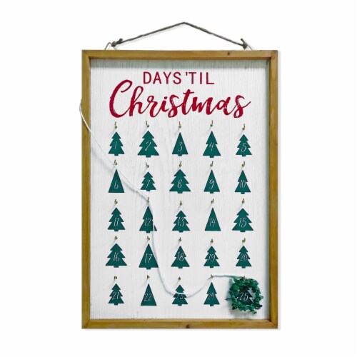 Holiday Home Christmas Advent Calendar Wall Sign Perspective: front